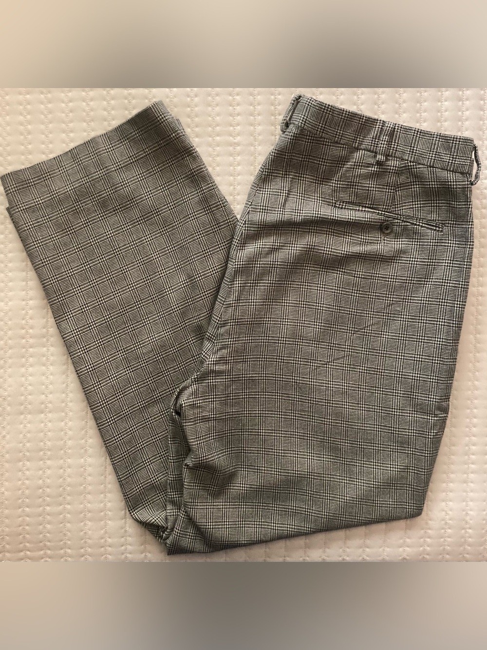 Vintage Ralph Lauren Wool Cotton Dress Pants Men’s 35x29 Gray Black Plaid